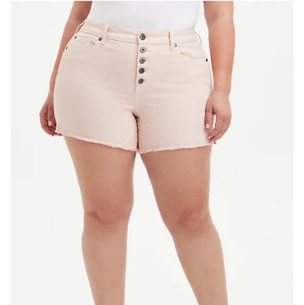 NWT Torrid Size 16 High Rise Midi Short Vintage Stretch Pearl